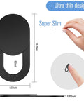 Ultra Thin Laptop Camera Cover Slide With 8 Pack Webcam Blocker Attachment For Macbook And Desktop Computers, showing precise dimensions and slim design.