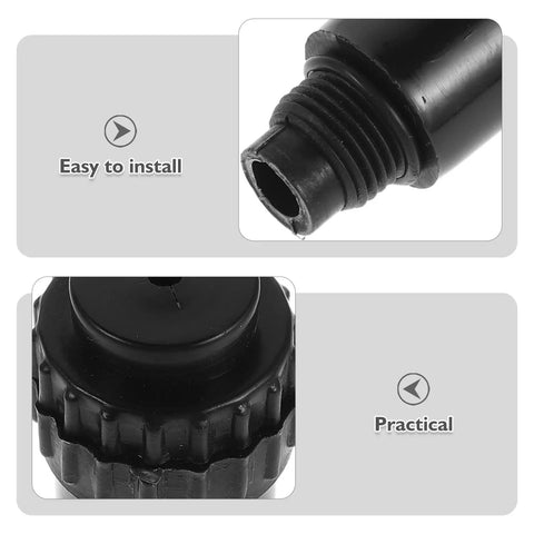 Two Pack Air Compressor Oil Plug Connector Set For Threaded Pipe Fittings Breather Vent Nozzle Kit Pump Parts And Vibration Reduction For Quick Tire Inflation And Inflatable Gear, black threaded connector close-up