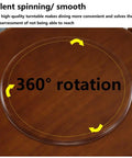 Kick Up Your Dinner Game With This Smooth Operator Lazy Susan Turntable Vibrant Wood Grain Serving Tray showing 360° rotation feature.