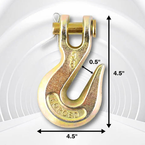 Heavy Duty Clevis Grab Hook 3/8 Inch Grade 70 Forged Steel Real Deal Workhorse Featuring 6600 Pounds Capacity built tough side view