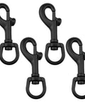 Heavy Duty Black Zinc Alloy Flag Hooks With Swivel Eye Bolt Snap Clasps, 4 black clips for outdoor use.