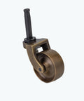 Heavy Duty Antique Brass Replacement Caster Wheels Smooth As Butter Rolling For Furniture Set Of Four Compact Roller with black stem.