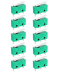 Pack Of 10 KW4-3Z-3 Micro Limit Switch SPDT NO NC Momentary Lever 3 Terminals 5A 250VAC IP40 Green Workhorse For Machinery And Home Equipment And DIY Projects Too