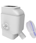 Universal Gutter Downspout Diverter With Built In Filter Screen White Fits 2x3 And Oversize 3x4 Downspouts Reversible Spout For Left Or Right Install Easy No Fuss Setup, white diverter with hose