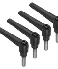 4 Pieces Clamping Lever Handles M8 x 20mm Threaded Male Stud Stainless Steel 304 Adjustable Locking Quick Release Black Ratchet