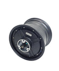 Heavy Duty 10X7 Inch Brushless Dc Hub Motor For Rear Electric Car Drivetrain 2000 Watt Bldc Swap Replacement solid black aluminum wheel.