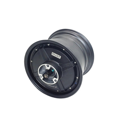 Heavy Duty 10X7 Inch Brushless Dc Hub Motor For Rear Electric Car Drivetrain 2000 Watt Bldc Swap Replacement solid black aluminum wheel.