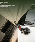 Two Pack Windproof Suction Cup Hooks For Outdoor Camping And Car Mounts Multi Functional PP Material Secure Grip Buckle in use on car