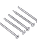 200 Pieces Self Drilling Screw Set 410 Stainless Steel Heavy Duty Cross Countersunk Head Fasteners For Metal To Wood DIY Construction 50mm Length M4.2 18