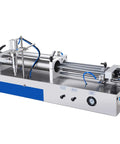 Kickass Pneumatic Liquid And Paste Filling Machine Featuring Explosion Proof Horizontal Piston Mechanism For Chemicals Honey Shampoo And Peanut Butter Handling 15 To 150 Ml, stainless steel design with easy controls.