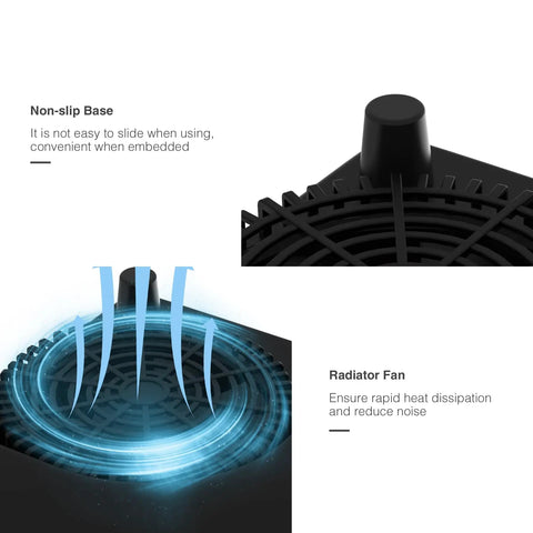 Portable 1800W Electric Cooktop With LED Touch Screen Single Burner Stove non-slip base and radiator fan design detail