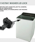 Durable Lid Strike Replacement For Washer Lid Assembly W11091027 W11044611 W11457841 Fits Top Load Washers Black Finish Easy Install No Fuss Solid Closure, black plastic washer lid lock