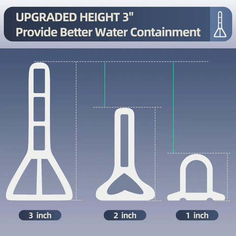 Upgraded 3 Inch Shower Threshold Water Dam With 67 Inch Collapsible Barrier For Rock Solid Seals And Zero Slip Ups On Wet Dry Bathroom Tile Or Vinyl Floors