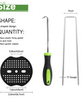 Galvanized Garden Stakes Kit 6 Inch 11 Gauge Includes 100 Landscape Staples 100 Gaskets And 1 Pick Hook For Tent Stakes Weed Barrier Landscape Fabric Ground Cover Fence components