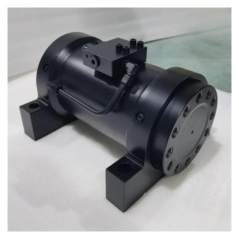 Heavy Duty Helical Slewing Cylinder Rotary Actuator Built Tough As Nails For Butter Smooth Rotation with sturdy black casing.