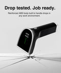 1D And 2D Wireless Barcode Scanner With Bluetooth And 2.4G Modes Handheld QR Code Reader with reinforced ABS body.