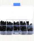 300 Pack Black Nylon Hex Standoff Spacer Nuts Kit For Screws Insulation Non Conductive High Temp Resistance Ideal For Home Electronics And Comm Gear Projects in organizer case