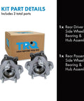Rear Wheel Bearing And Hub Assembly Set For AWD Nissan Juke 2014 To 2017, Rogue 2014 To 2019, Kit Part Details Box