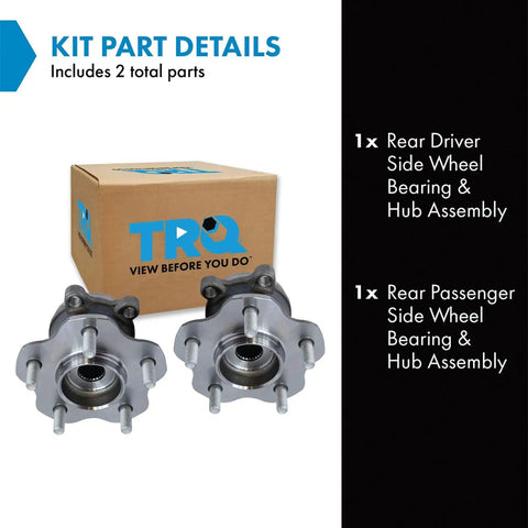 Rear Wheel Bearing And Hub Assembly Set For AWD Nissan Juke 2014 To 2017, Rogue 2014 To 2019, Kit Part Details Box
