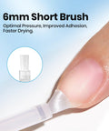 Applying Gel Top Coat And Base Coat Set With Nail Dehydrator And Primer For Gel Polish And Acrylic Nails using a 6mm brush