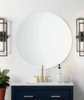 Bathroom showcasing Sleek Black LED Wall Light Sconce 20W 1800 Lumen Triac Dimmable Indoor Fixture beside mirror