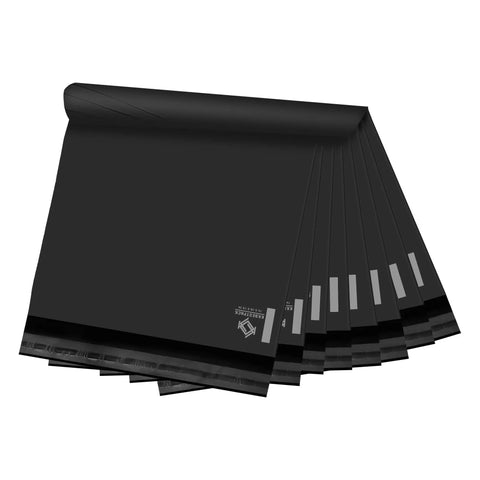 Black 14.5x19 Large Poly Mailers 100 Pack self sealing shipping bags for small business weatherproof waterproof envelopes