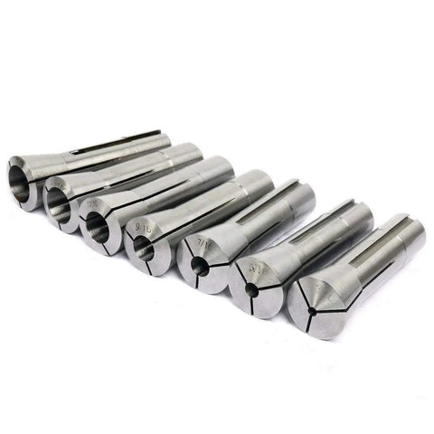 Thirteen Piece Precision R8 Collets Set For Milling Machines With Chuck Holder Kit From One Eighth Inch To Seven Eighth Inch Hardened