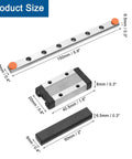 Dimensions of 150mm Linear Guide Rail Kit With MGN9H Carriage Block For DIY 3D Printers And CNC Machines, detailed size in mm and inches.
