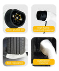Close-up of features for Level 2 Portable EV Charger 16A Three Point Five Kilowatts Fast Charging for Home and Travel with SAE and IEC plugs.