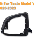 High Octane Right Side Reverse Mirror Housing And Rearview Door Wing Frame Replacement For Tesla Model Y 2020 To 2023, black plastic housing.