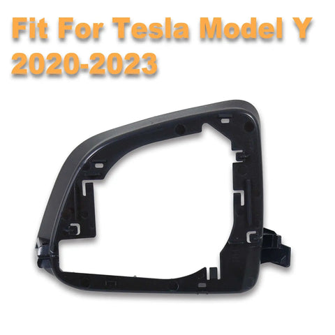 High Octane Right Side Reverse Mirror Housing And Rearview Door Wing Frame Replacement For Tesla Model Y 2020 To 2023, black plastic housing.