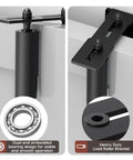 Heavy Duty Slide Gate Roller Guide With L Rear Post Steel Bracket adjustable bearing design, 6 Inch Black, close-up details