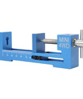 Lightweight Aluminum RC Tire Installer Wheel Loader for Mini 4WD Racers in blue with smooth grip handle.