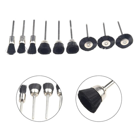 9 Piece Nylon Cup Wheel Set With 3mm Shanks For Tight Corners And Jewelry Metal Polishing Descaling Buffing In Narrow Areas