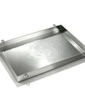 Heavy Duty Stainless Steel Condensate Drain Pan with water ripples, 304 steel, 3 inch height, ideal for AC units and washers.