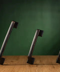 Oil Rubbed Bronze Big Square Foot Cabinet Arch Pull Handle With 3 Inch Spacing 76mm 10 Pack on wood surface