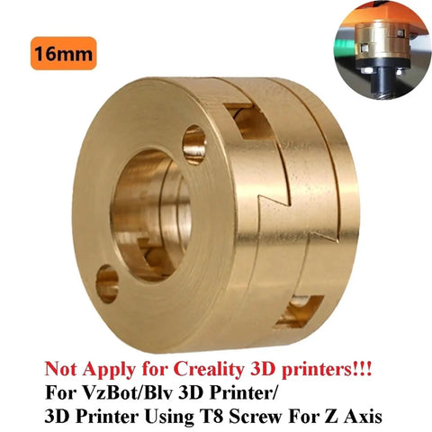 Super Sweet 18mm Z Axis Coupler Fit For CR10 S4 S5 Ender3 Pro V2 And CR10S Models To Upgrade Your T8 Screw Setup Without Any Trouble At All, 16mm brass