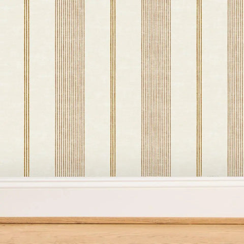 Cream Modern Gold Matte Linen Wallpaper Game Changer PVC Free Durable Wall Covering Pro Grade Paste To Paper Design For Living Areas