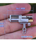 11mm Stroke Linear Actuator Tiny 5V 2-Phase 4-Wire Precision Metal Gearbox in hand showing dimensions