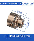 Flexible Motor Shaft Coupler With Aluminium Diaphragm Design For 3D Printer And RC Projects Featuring Universal Joint Compatibility In D26L26 dimensions, showing size dimensions.