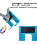 Caliper measuring blue plastic Magnetic Hinge Alignment Tool Set for Quick Door Installation and Precise Hinge Cutting, 3 Piece Kit