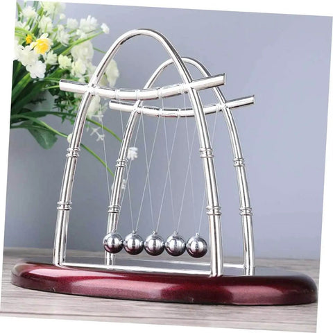 Large Pendulum Balance Balls Newtons Cradle For Desk Decor And Hands On Physics Fun Five Ball Educational Dynamics Tool
