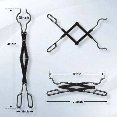 Your Go To 32 Inch Fireplace Poker And 26 Inch Tongs Set For Fire Pit And Wood Stove Log Grabber Tools Flexible 150 Degree Tongs Durable Campfire Accessories For Indoor Outdoor Patio And Camping