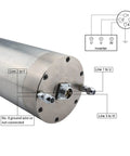 Badass 5.5KW Premium CNC Spindle Motor With Liquid Cooling System Compact ER25 Router showing wiring connections and setup details.