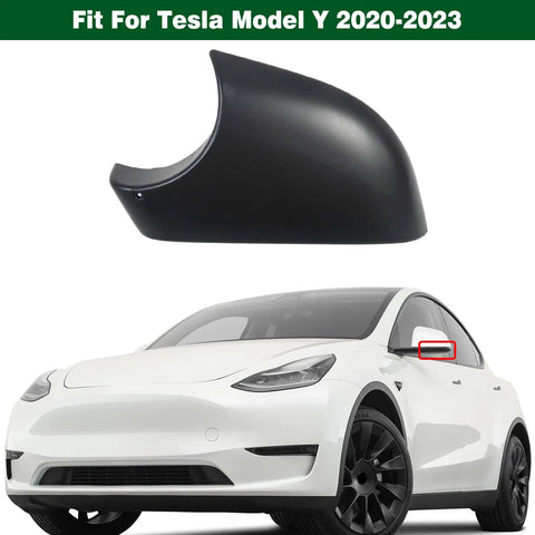 Plug And Play Left Side Outer Rearview Mirror Lower Cover Cap Holder Tray For Tesla Model Y 2020 2023 Black aftermarket part