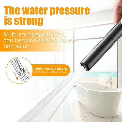 High Pressure 2 In 1 Handheld Shower Head Set With 7 Inch Spray Head And 59 Inch Hose Brass Construction Matte Black Finish