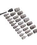 Heavy Duty 27 Piece Screw Extractor Set Made From Tough Molybdenum Steel Bolt Removal Kit With Hex Head And Left Hand Thread For Damaged Fasteners Repair Jobs, 27-piece set with bit holder