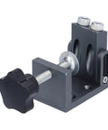 Close-up of adjustable clamp from 52 Piece Top Shelf 15 Degree Adjustable Pocket Hole Jig Kit for woodworking furniture assembly.