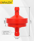 Inline Lawn Mower Fuel Filter One Quarter Inch Fuel Line 75 Micron Replacement Filter Pack shown with dimensions