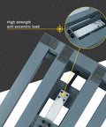 Close-up of heavy duty digital platform scale's anti-eccentric load system, showcasing durable design and material.